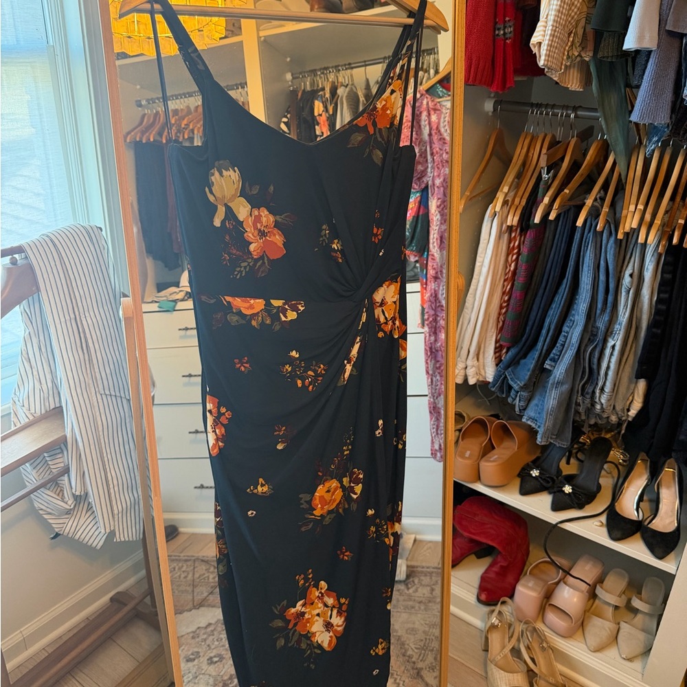 Floral Black Dress